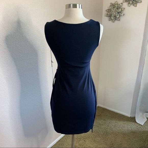Revolve Susana Monaco Wrap Dress Midnight Sz. Med. - Picture 5 of 14